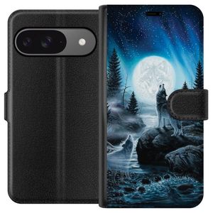 Google Pixel 9 Pro Sort Tegnebogsetui Varjar på natten