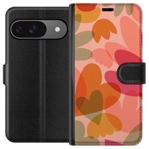 Google Pixel 9 Pro Musta Lompakkokotelo Hjärtan