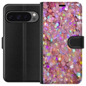 Google Pixel 9 Pro XL Musta Lompakkokotelo Glitter