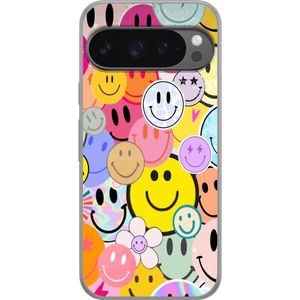 Google Pixel 9 Pro XL Transparent Mobilskal Leende Ansikten