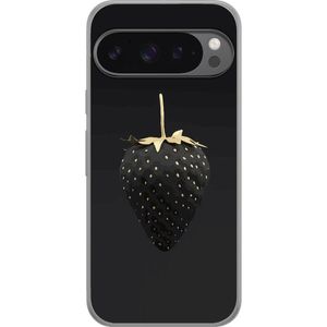 Google Pixel 9 Pro XL Transparent Mobilskal Exklusiv Jordgubbe