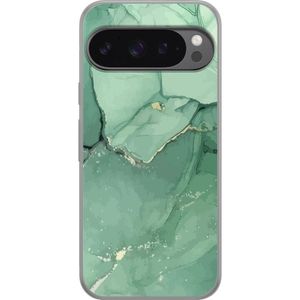 Google Pixel 9 Pro XL Transparent Mobilskal Grön Marmor