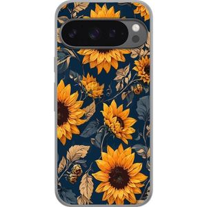 Google Pixel 9 Pro XL Transparent Mobilskal Solrosor