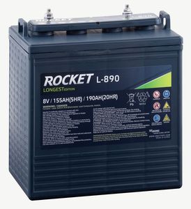 Rocket 8V 190Ah L-890 Traktionsbatteri 262x181x278mm