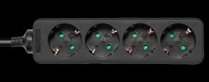 Deltaco Earthed power strip, 4xCEE 7/3, 1xCEE 7/7, child protected, 3m - Black