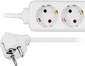 DELTACO Grenuttag med 6xCEE 7/4 uttag, 1xCEE 7/7 anslutning, 1,5m Kabel, Vit