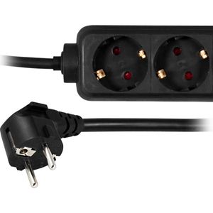 DELTACO grenuttag med 6xCEE 7/4 uttag, 1xCEE 7/7 anslutning, 5m kabel, svart