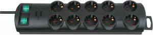 Brennenstuhl strømskinne med 10x CEE 7/4 fatninger, 1 x 7/7 tilslutning, 2 kontakter, v