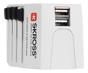 SKROSS World Adapter, 2xUSB rejseadapter