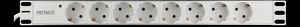 Power strip 8xCEE 7/3, 1xCEE 7/7, 2m kabel - Hvit