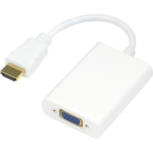 DELTACO HDMI til VGA og lydadapter, 0,2 m, hvit