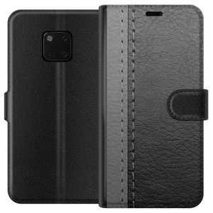Huawei Mate 20 Pro Svart Plånboksfodral Grått Fake Läder