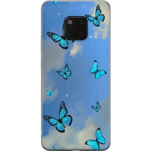 Huawei Mate 20 Pro Transparent Mobilskal Himlen med fjärilar