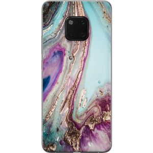 Huawei Mate 20 Pro Transparent Mobilskal Lila marmor