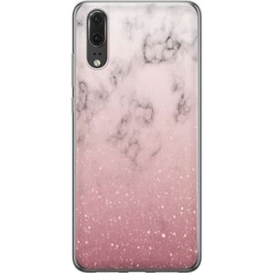 Huawei P20 Läpinäkyvä Puhelinkotelo Glitter och marmor