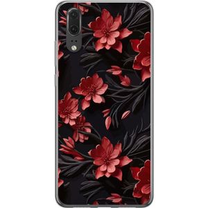 Huawei P20 Transparent Mobilskal Intensiva blommor