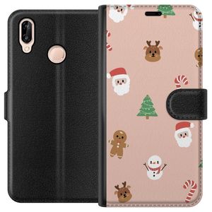 Huawei P20 lite Svart Plånboksfodral Klassisk Julfest
