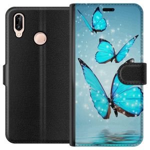Huawei P20 lite Sort Lommebokdeksel Magiska Fjärilar