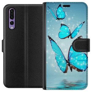 Huawei P20 Pro Svart Plånboksfodral Magiska Fjärilar