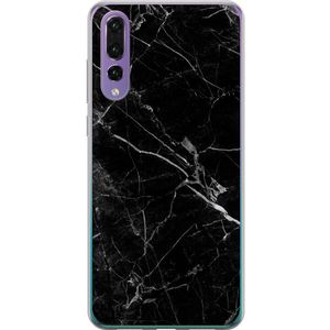 Huawei P20 Pro Transparent Mobilskal Svart marmor