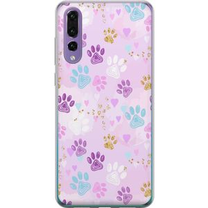 Huawei P20 Pro Transparent Mobilskal Kattavtryck