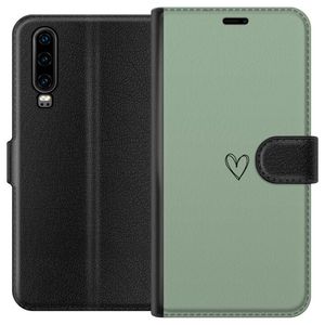 Huawei P30 Musta Lompakkokotelo Hjärta