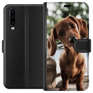 Huawei P30 Musta Lompakkokotelo Ung Hund