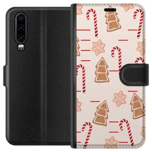 Huawei P30 Svart Plånboksfodral Julens Godisglädje