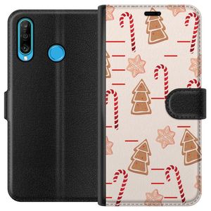 Huawei P30 lite Svart Plånboksfodral Julens Godisglädje