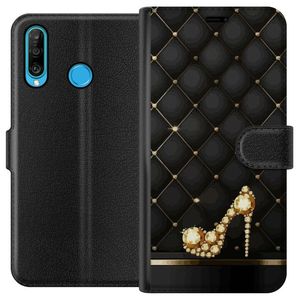 Huawei P30 lite Musta Lompakkokotelo Lyxig Sko