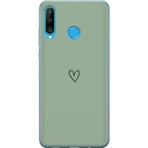 Huawei P30 lite Läpinäkyvä Puhelinkotelo Hjärta