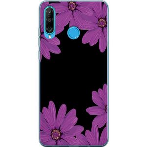 Huawei P30 lite Läpinäkyvä Puhelinkotelo Blomster