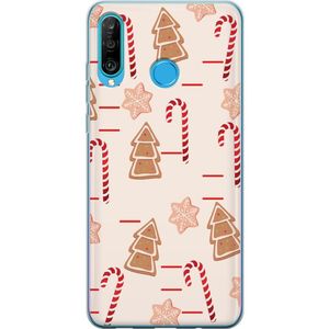 Huawei P30 lite Transparent Mobilskal Julens Godisglädje