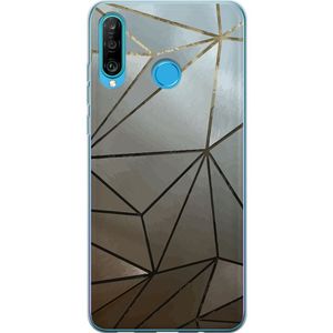 Huawei P30 lite Transparent Mobilskal Mönster Rosé