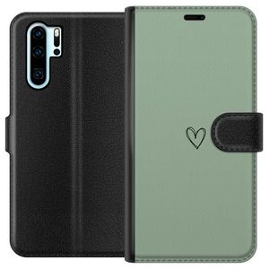Huawei P30 Pro Svart Plånboksfodral Hjärta