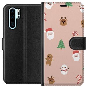 Huawei P30 Pro Svart Plånboksfodral Klassisk Julfest