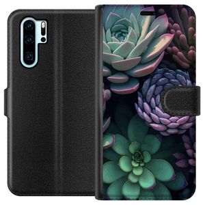 Huawei P30 Pro Svart Plånboksfodral Taklök grön