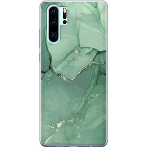 Huawei P30 Pro Läpinäkyvä Puhelinkotelo Grön Marmor
