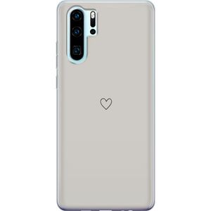 Huawei P30 Pro Transparent Mobilskal Grått hjärta