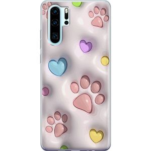 Huawei P30 Pro Läpinäkyvä Puhelinkotelo Fluffiga Tassar