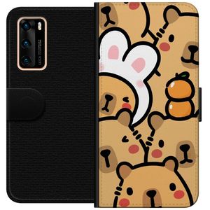 Huawei P40 Svart Plånboksfodral Kapivara