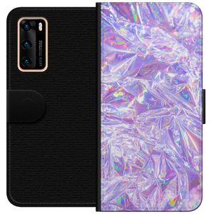 Huawei P40 Svart Plånboksfodral Glitter