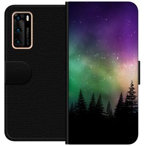 Huawei P40 Svart Plånboksfodral Norrsken