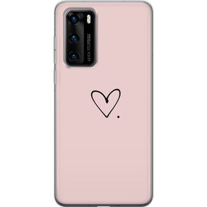Huawei P40 Läpinäkyvä Puhelinkotelo Hjärta.