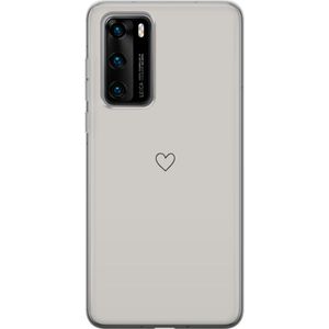 Huawei P40 Läpinäkyvä Puhelinkotelo Grått hjärta