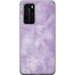 Huawei P40 Läpinäkyvä Puhelinkotelo Lila marmor