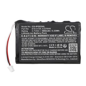 Apple iPOD 10GB M8976LL/A, 3.7V, 900 mAh