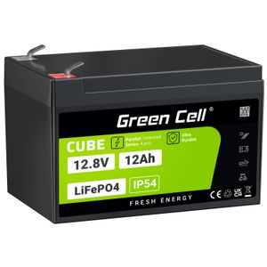 Green Cell CUBE LiFePO4 12Ah 12,8V 153,6Wh litiumjernfosfatbatteri