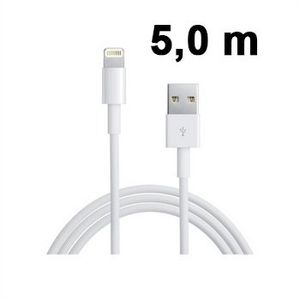 USB-A/ Lightning -kaapeli 5m - Valkoinen