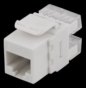 UTP CAT6 keystone-kontakt 180 grader verktygsfri - vit